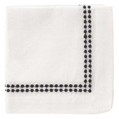 Bodrum Pearls Black 10" Cocktail Napkin (Set of 4)