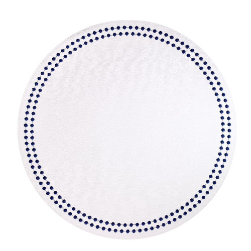 Bodrum Pearls White Navy Mats (Set of 4)