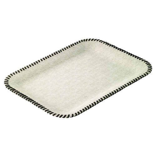 Bodrum Whipstitch Beige Flat Tray