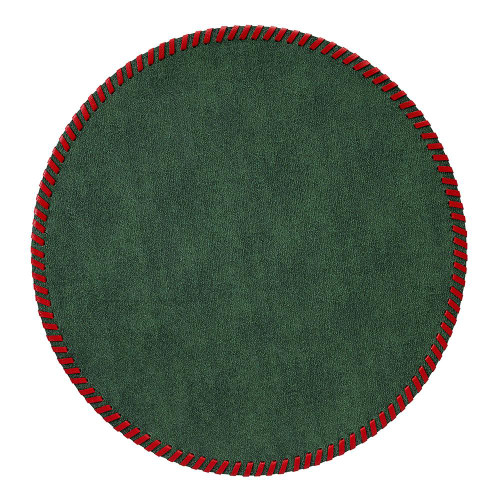 Bodrum Whipstitch Forest 15 inch Round Mat (Set of 4)