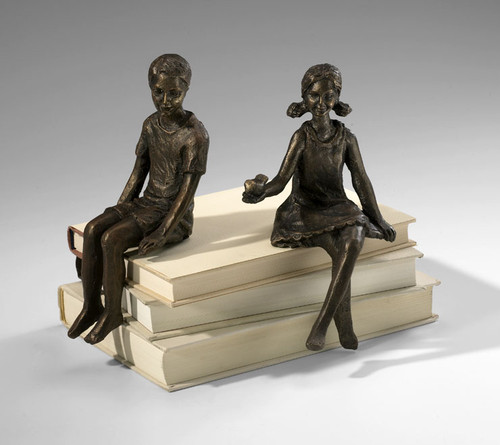 Boy Bronzed Iron Shelf Sitter (Girl Shelf Sitter is Sold Separately)