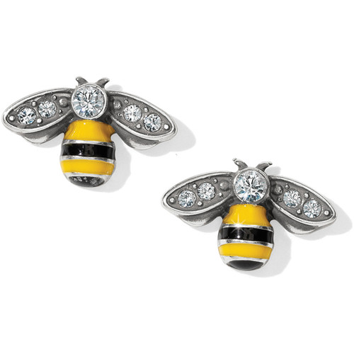 Brighton Bee Happy Mini Post Earrings Silver-Multi