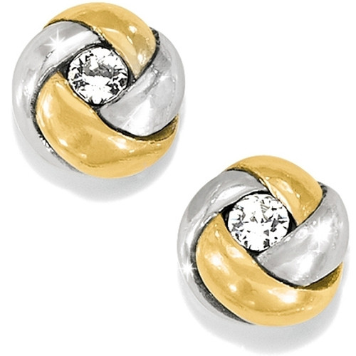 Brighton Love Me Knot Mini Post Earrings Silver-Gold