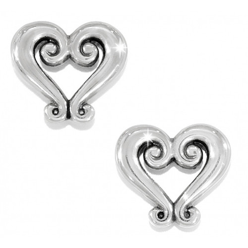 Brighton Silver Genoa Heart Mini Post Earrings