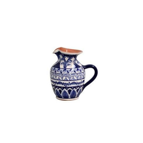 Casafina Alentejo Terracotta Indigo Small Pitcher Blue and White