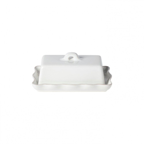 Casafina Cook & Host White Rectangular Butter Dish 8 In with Lid