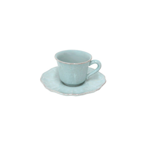 Casafina Impressions Robins Egg Blue Coffee Cup & Saucer (6)