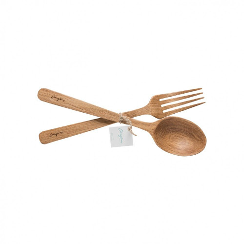 Casafina Oak Wood Kitchen Utensils Oak Wood Spoon & Fork Set (6)