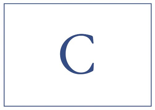 Caspari Navy Embossed Note Cards Initial C