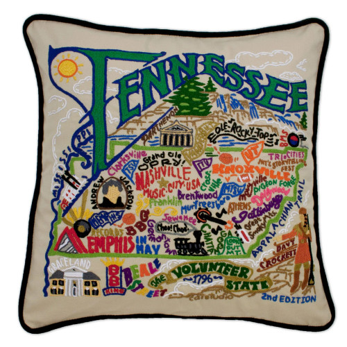Cat Studio Embroidered State Pillow - Tennessee