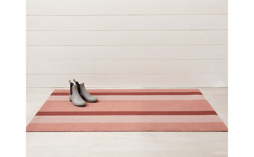 Chilewich Bold Stripe Shag Doormat 18x28 - Peach