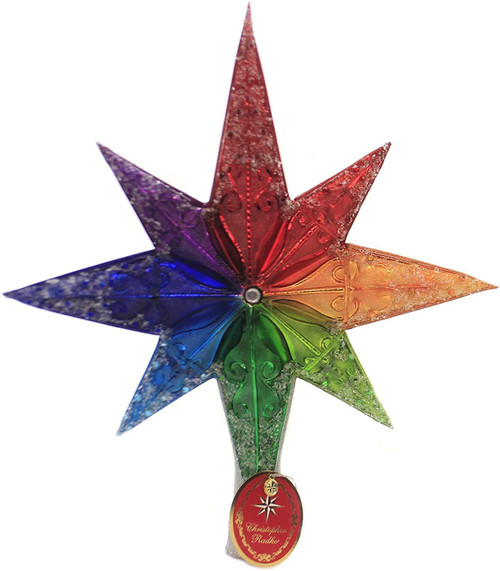 Christopher Radko Rainbow Stellar Finial Tree Topper