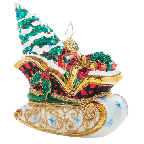 Christopher Radko Snowy Sleigh Ride Ornament