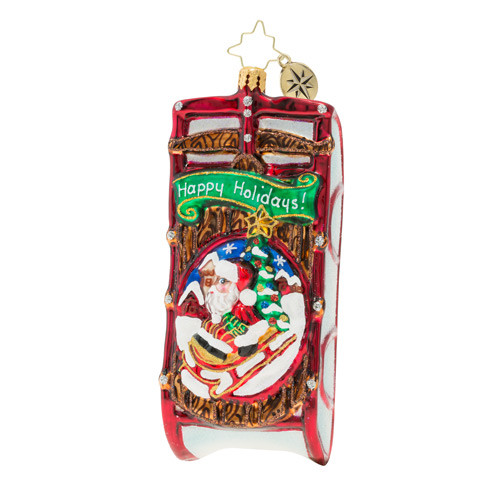 Christopher Radko Speedy Santa Sledder! Ornament