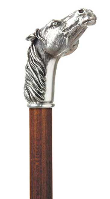 Italian Silver Horse Head Walking Stick Cane by Concord