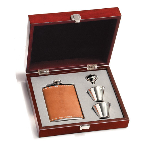 Concord Tan Bison Flask Presentation Set