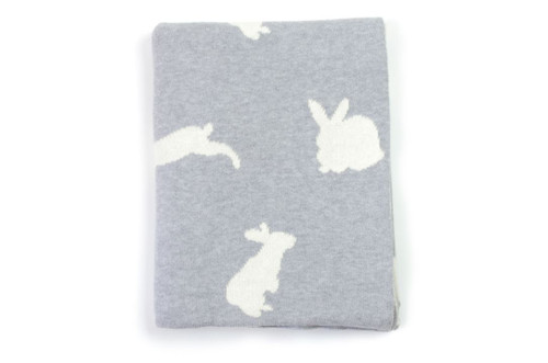 Darzzi Bunny Baby Blanket Grey Melange Natural