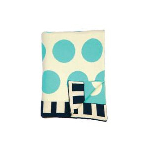 Darzzi Robin Egg Blue Big Dots Blanket