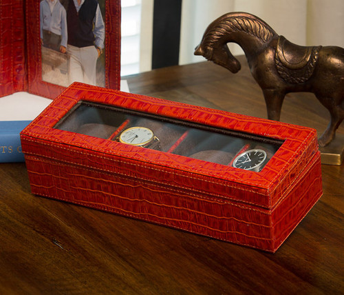 Dessau Home Burnt Orange Watch Box (Holds Four) Home Decor