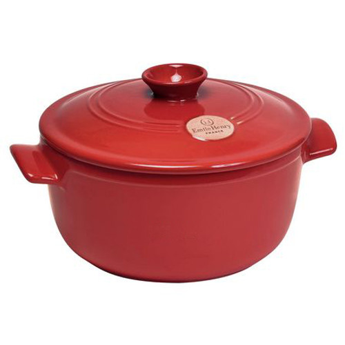 Emile Henry Burgundy Round Stewpot 2.6 Qt