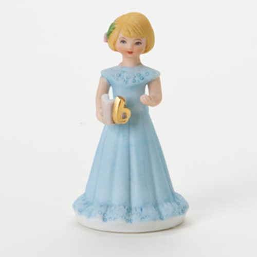 Enesco Growing Up Girls Blonde Age 6 Birthday Girl Figurine