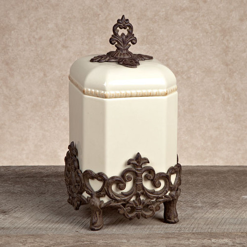 GG Collection Gracious Goods Small Provencial Canister with Metal Base