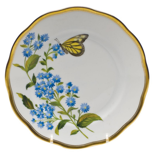 Herend American Wildflower Bread & Butter Plate 6 inch D - Blue Wood Aster