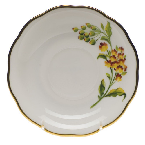 Herend American Wildflower Tea Saucer 6 inch D - Butterfly Weed