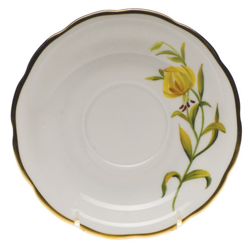 Herend American Wildflower Tea Saucer 6 inch D - Meadow Lily