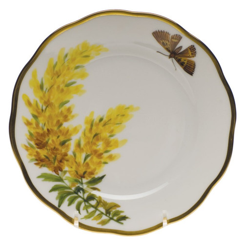 Herend American Wildflower Bread & Butter Plate 6 inch D - Tall Goldenrod