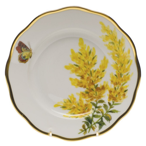 Herend American Wildflower Salad Plate 7.5 inch D - Tall Goldenrod