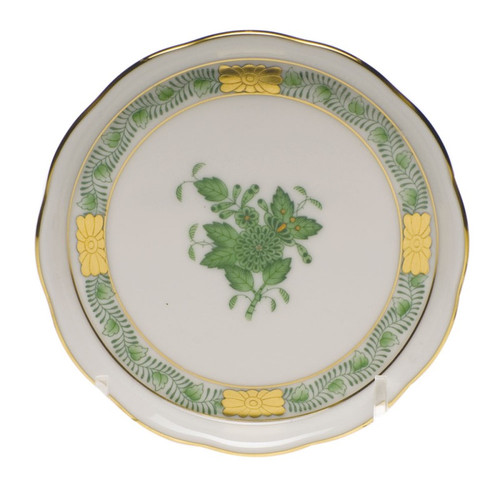 Herend Chinese Bouquet Green Coaster 4 inch D