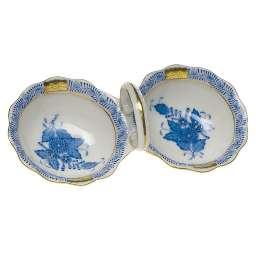 Herend Chinese Bouquet Blue Twin Salt 5.5 inch L