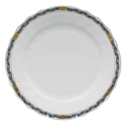 Herend Chin Bouquet Garland Black Sapphire Dinner Plate 10.5 inch D