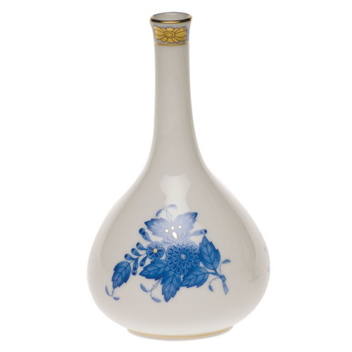 Herend Chinese Bouquet Blue Medium Bud Vase 5.25 inch H