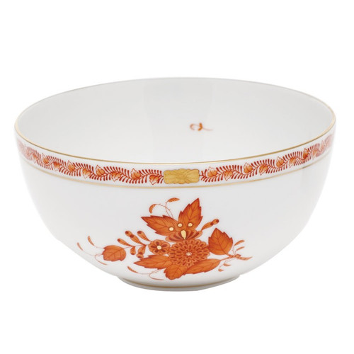 Herend Chinese Bouquet Rust Small Bowl 3 inch H X 5.75 inch D