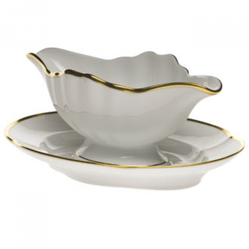 Herend Gwendolyn Gravy Boat With Fixed Stand 10 inch L
