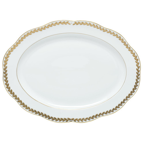 Herend Porcelain Golden Laurel Oval Platter 15L