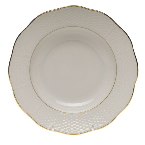 Herend Golden Edge Rim Soup Plate 8 inch D