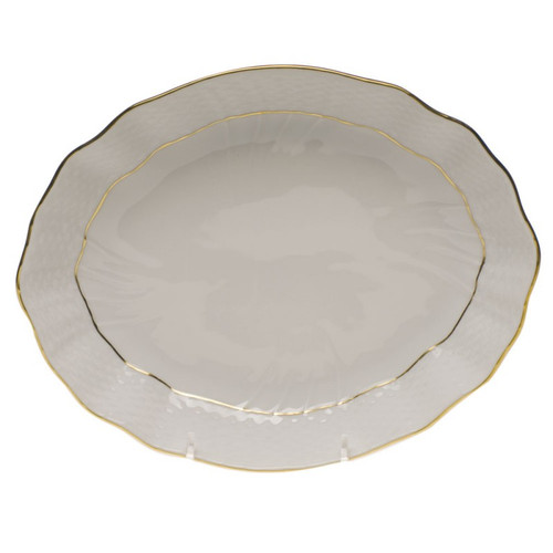 Herend Golden Edge Oval Dish 8.25 inch L X 6.75 inch W