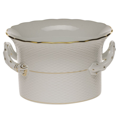 Herend Golden Edge Cachepot With Handles 6.25 inch H X 1