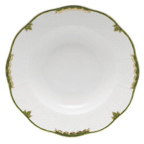 Herend Princess Victoria Dark Green Rim Soup Plate 8 inch D