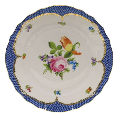 Herend Printemps With Blue Border Dinner Plate - Motif 02 10.5 inch D