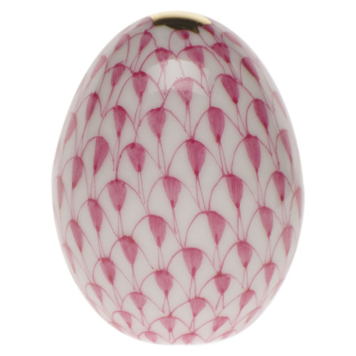 Herend Raspberry Fishnet Figurine - Miniature Egg 1.5 inch H