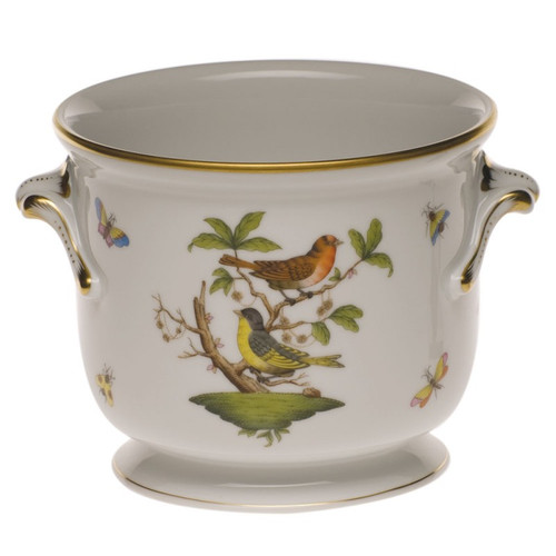 Herend Rothschild Bird Small Cachepot 5.75 inch H X 6.5 inch D