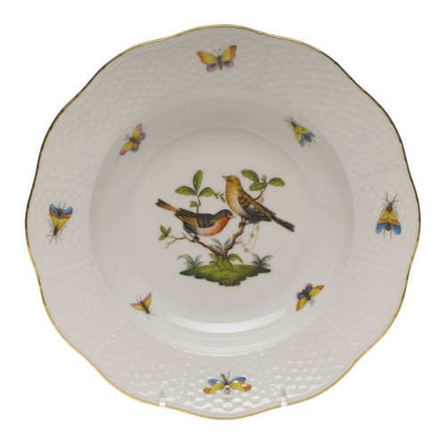 Herend Rothschild Bird Rim Soup Plate - Motif 09 8 inch D