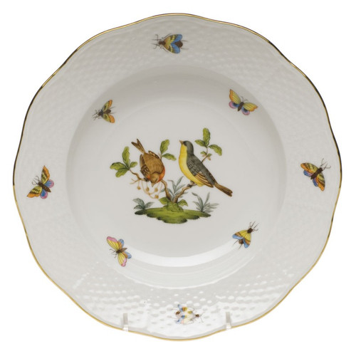 Herend Rothschild Bird Rim Soup Plate - Motif 07 8 inch D