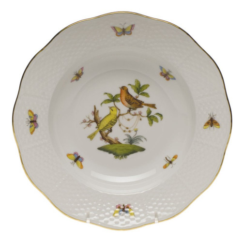 Herend Rothschild Bird Rim Soup Plate - Motif 06 8 inch D