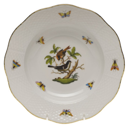 Herend Rothschild Bird Rim Soup Plate - Motif 04 8 inch D