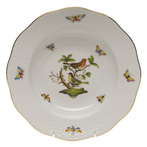 Herend Rothschild Bird Rim Soup Plate - Motif 03 8 inch D